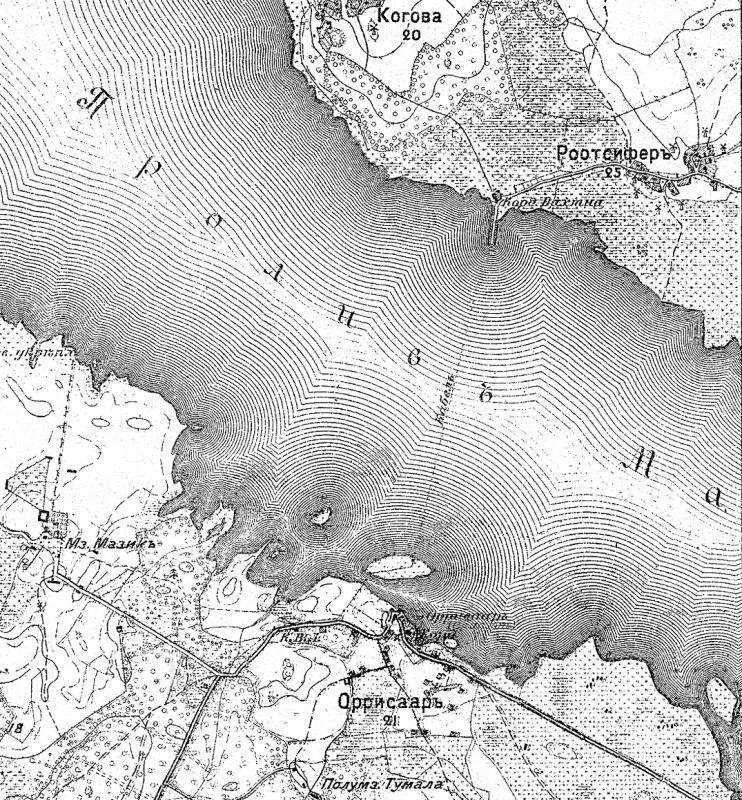 File:Üheverstane Vene topograafiline kaart_1903 Orissaare ümbrus_fragment.jpg